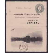 ARGENTINA ENTERO POSTAL GJ CAP-27-Z TARJETA POSTAL CON ILUSTRACION USADA CON IMPRESIÓN PRIVADA TEMA MEDICINA U$ 50+